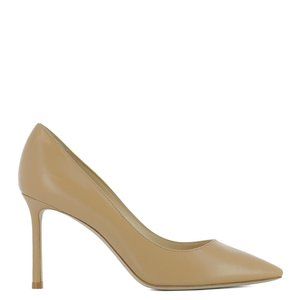 Jimmy Choo Kid Leather Nude Heel Pumps Size 38